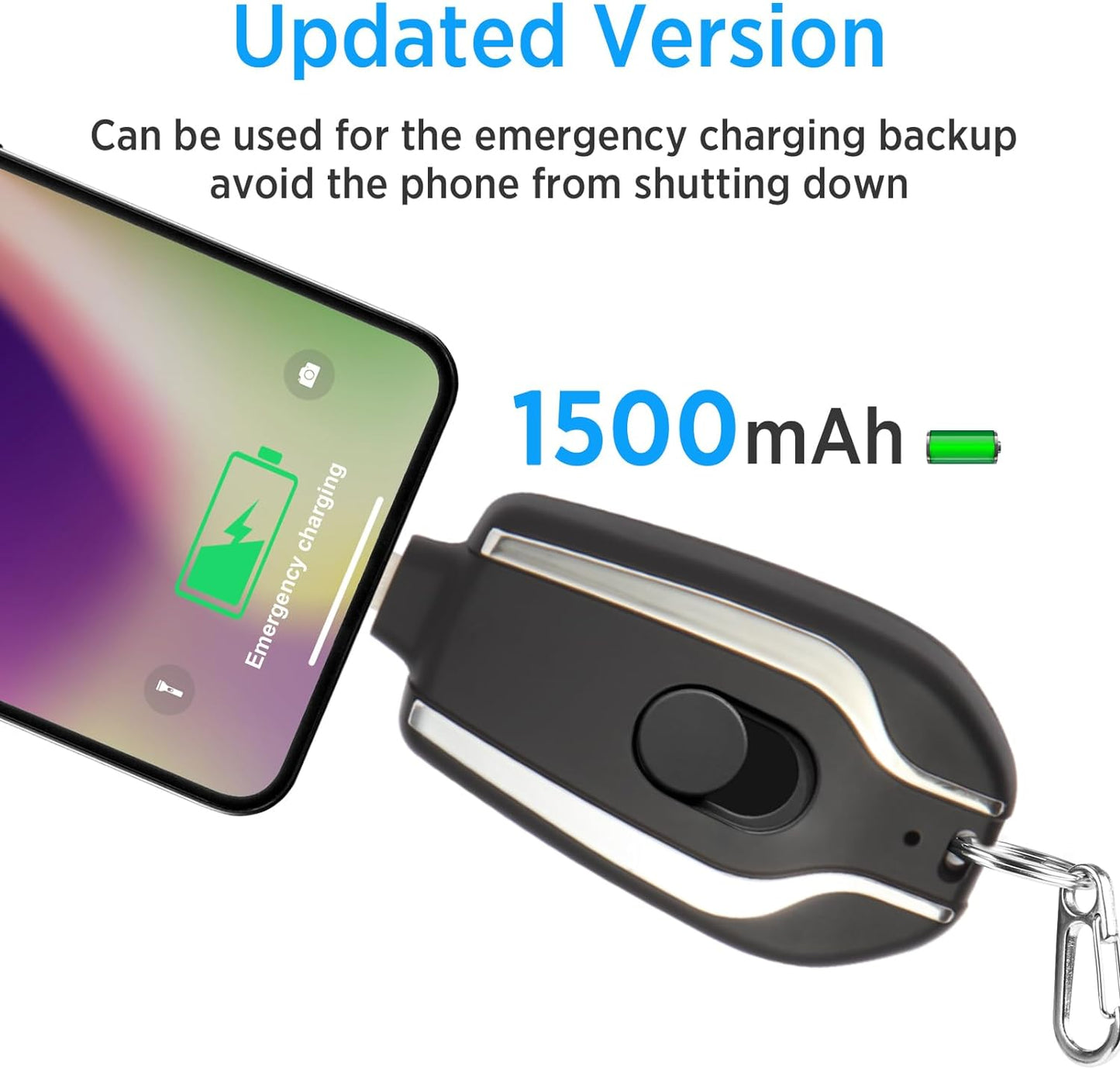 GAIDEGA Mini Emergency Power Pod, Keychain Portable Charger for iPhone, iPad, AirPods .