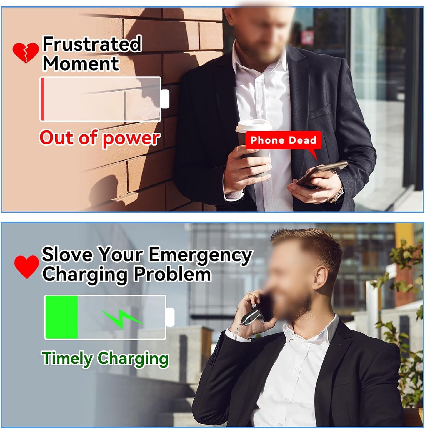 GAIDEGA Mini Emergency Power Pod, Keychain Portable Charger for iPhone, iPad, AirPods .