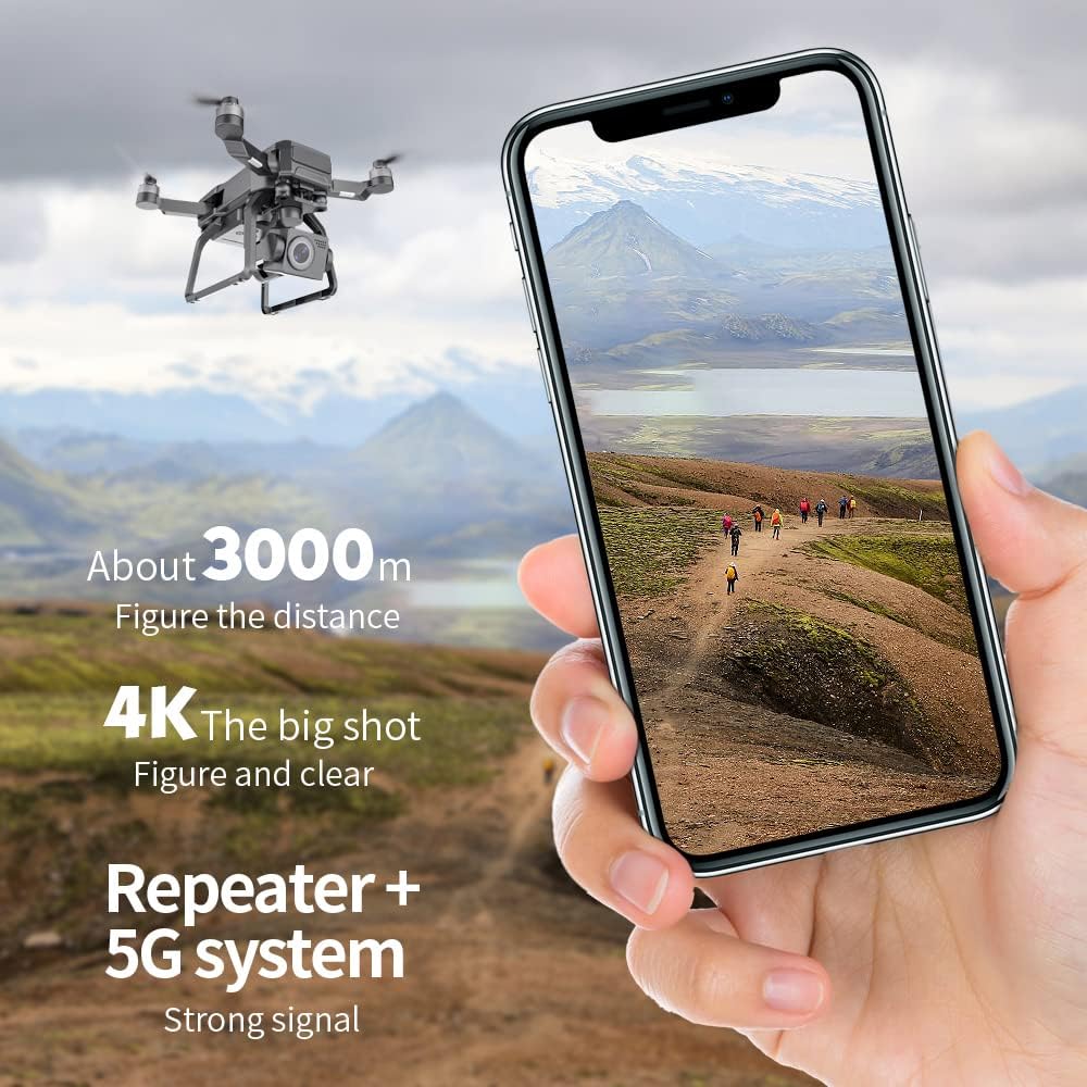 SJRC F7 PRO GPS Drone 4K Dual HD Camera 3-Axis Gimbal Professional Aerial Photography 3KM Brushless Quadcopter (Two Batteries)