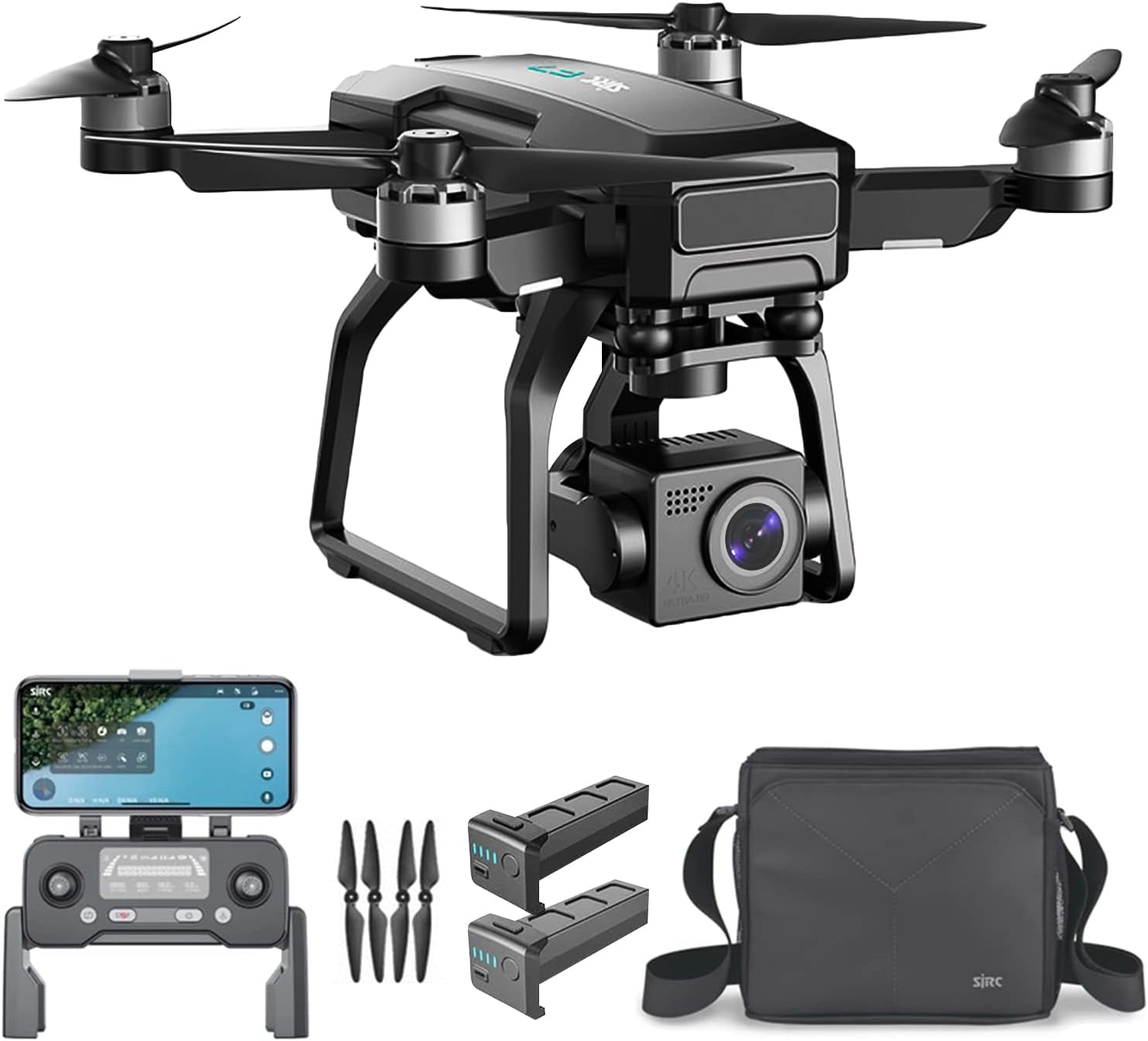 SJRC F7 PRO GPS Drone 4K Dual HD Camera 3-Axis Gimbal Professional Aerial Photography 3KM Brushless Quadcopter  (Two Batteries)